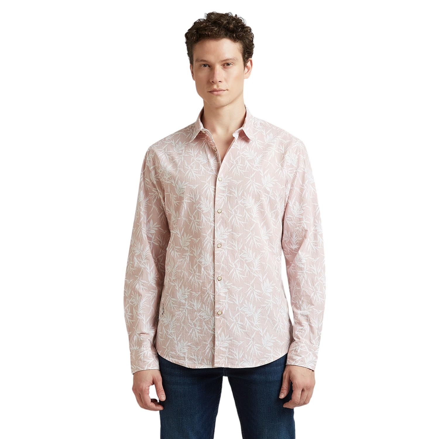 Pepe Jeans MenS Regular Fit Shirt (Pm308991_Peach Orange