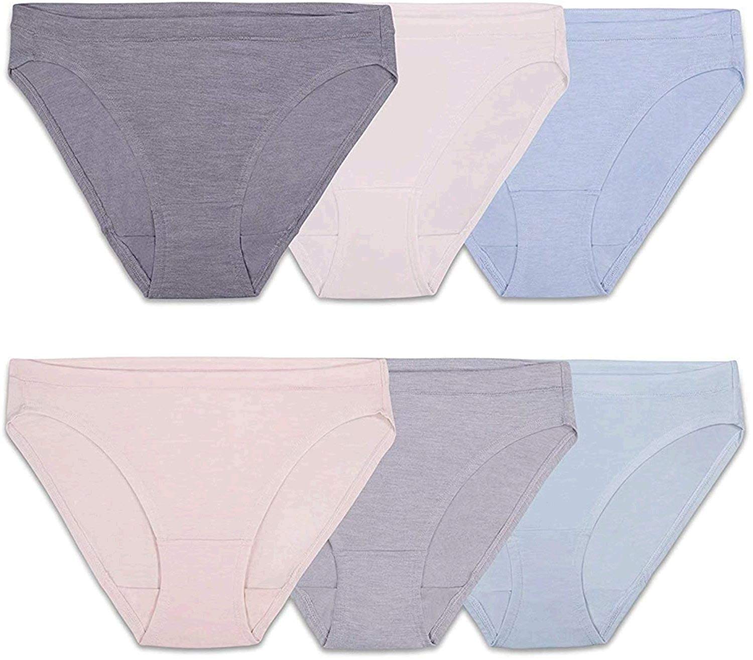 Fruit of the Loom womens Beyondsoft (Regular & Plus Size) Bikini Style Underwear, Bikini - Modal,6 Pack, Assorted Colors, 9 US
