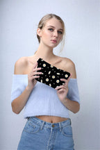 Deanfun Cosmetic Bag for Women, Durable Polyester Makeup Bag Organizer Travel Waterproof Roomy Accessories Daisy Purse Bag Gifts