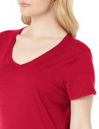 Hanes womens Nano Premium cotton V-neck Tee fashion t shirts, Deep Red, X-Large US