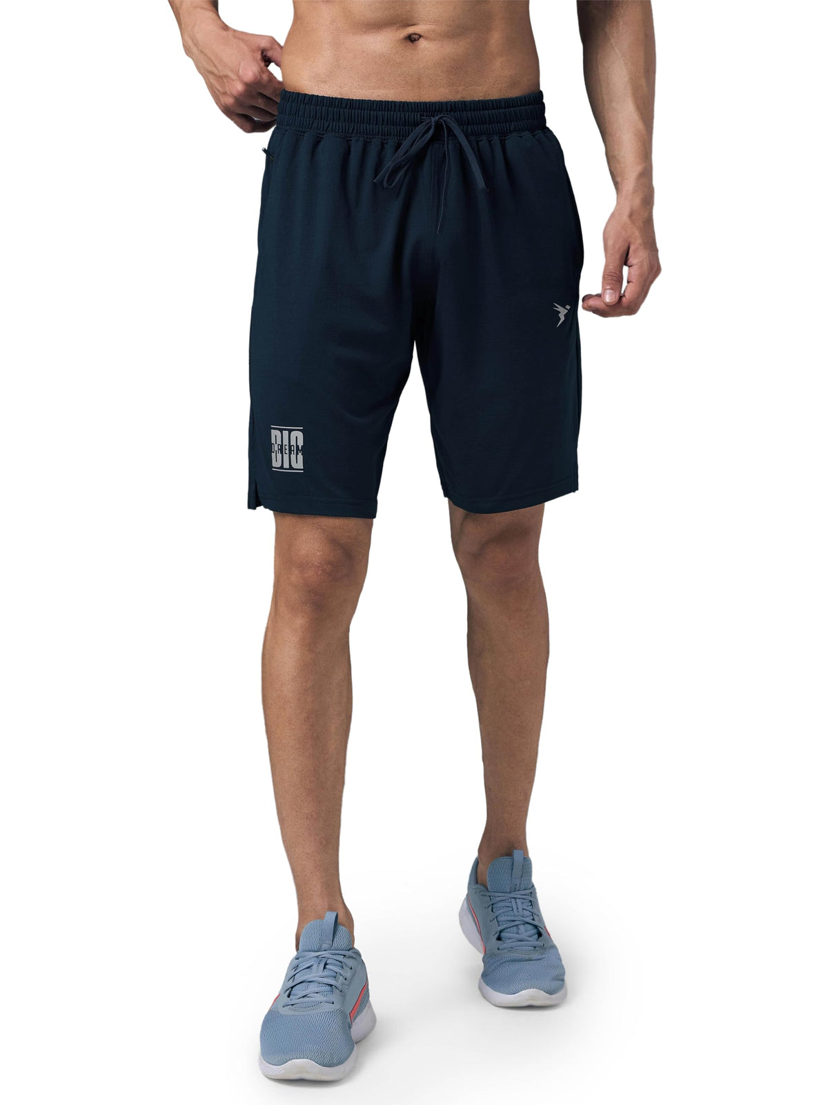 TECHNOSPORT Mens Regular Fit KneeLength Shorts for Gym, Workout & Sports  (MSP656NYB_Navy Blue_2XL) 2