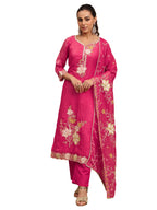 Libas Embroidered Organza Straight Kurta For Women (95001Xxl)