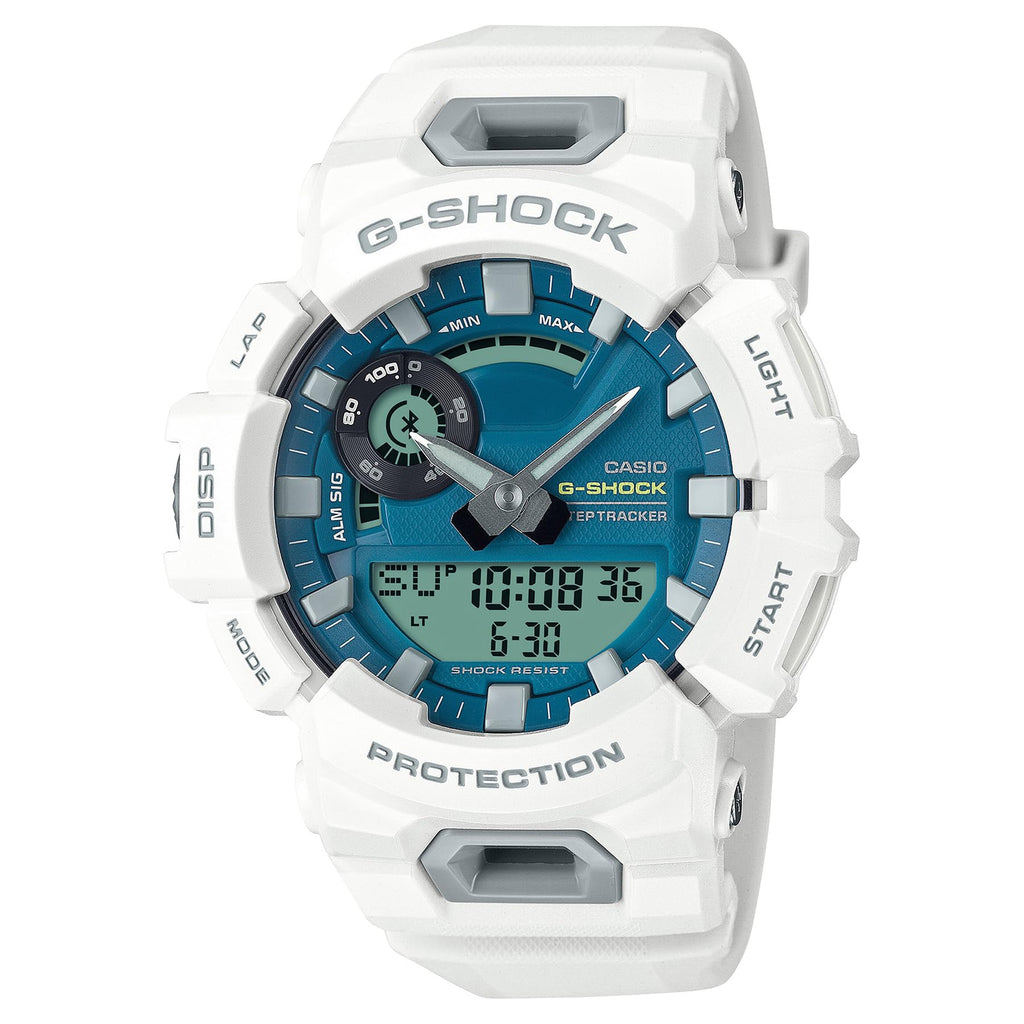 G-Shock Casio G-Squad GBA-900 Series Blue Dial White Resin Watch 51.3mm - GBA900CB-7A