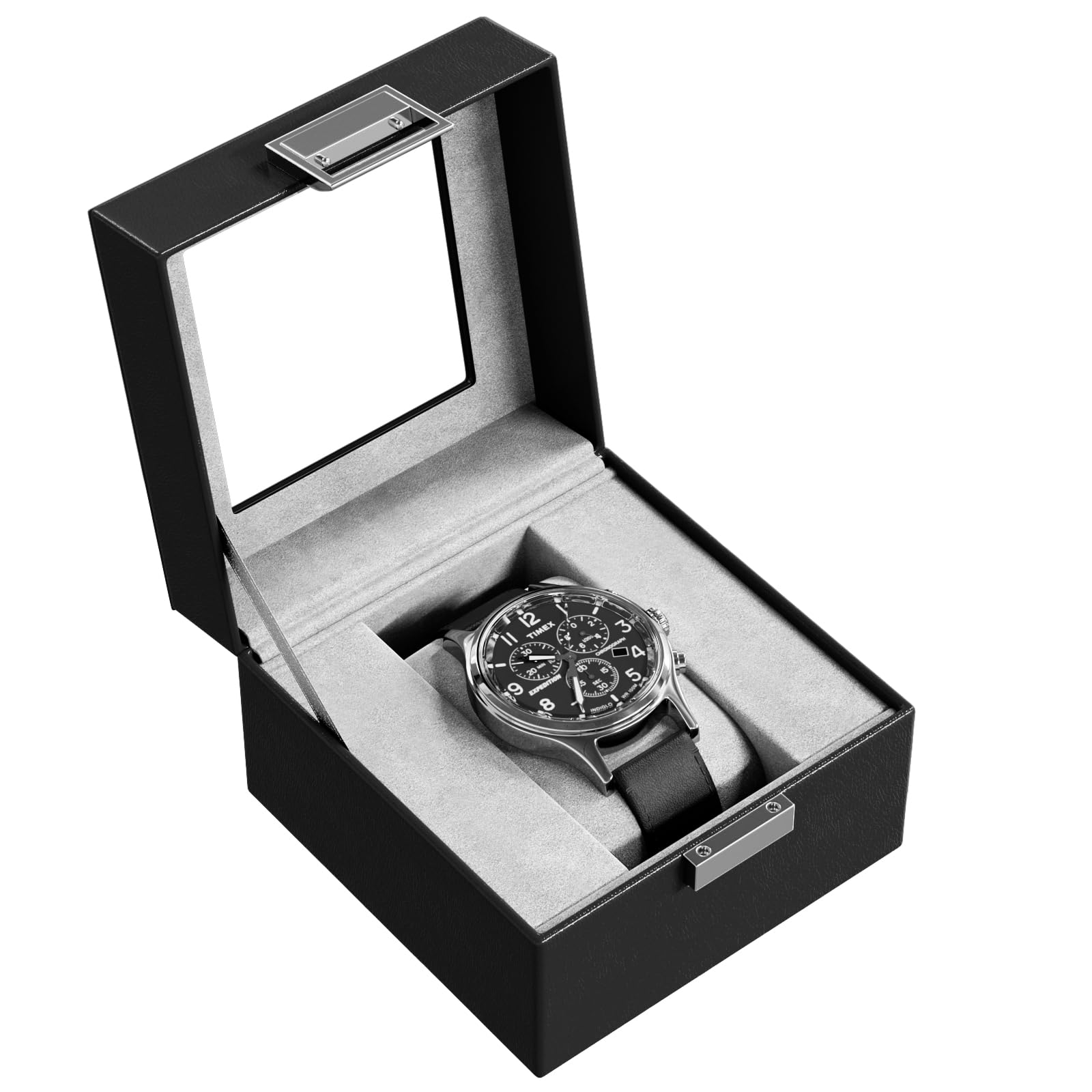 ProCase Watch Box for Men, Single Mens Watch Case, Watch Storage Watch Holder Organizer for Men, Watch Display Case with Glass L