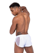 6338 - Men Pride Mesh Vinyl Runner Shorts