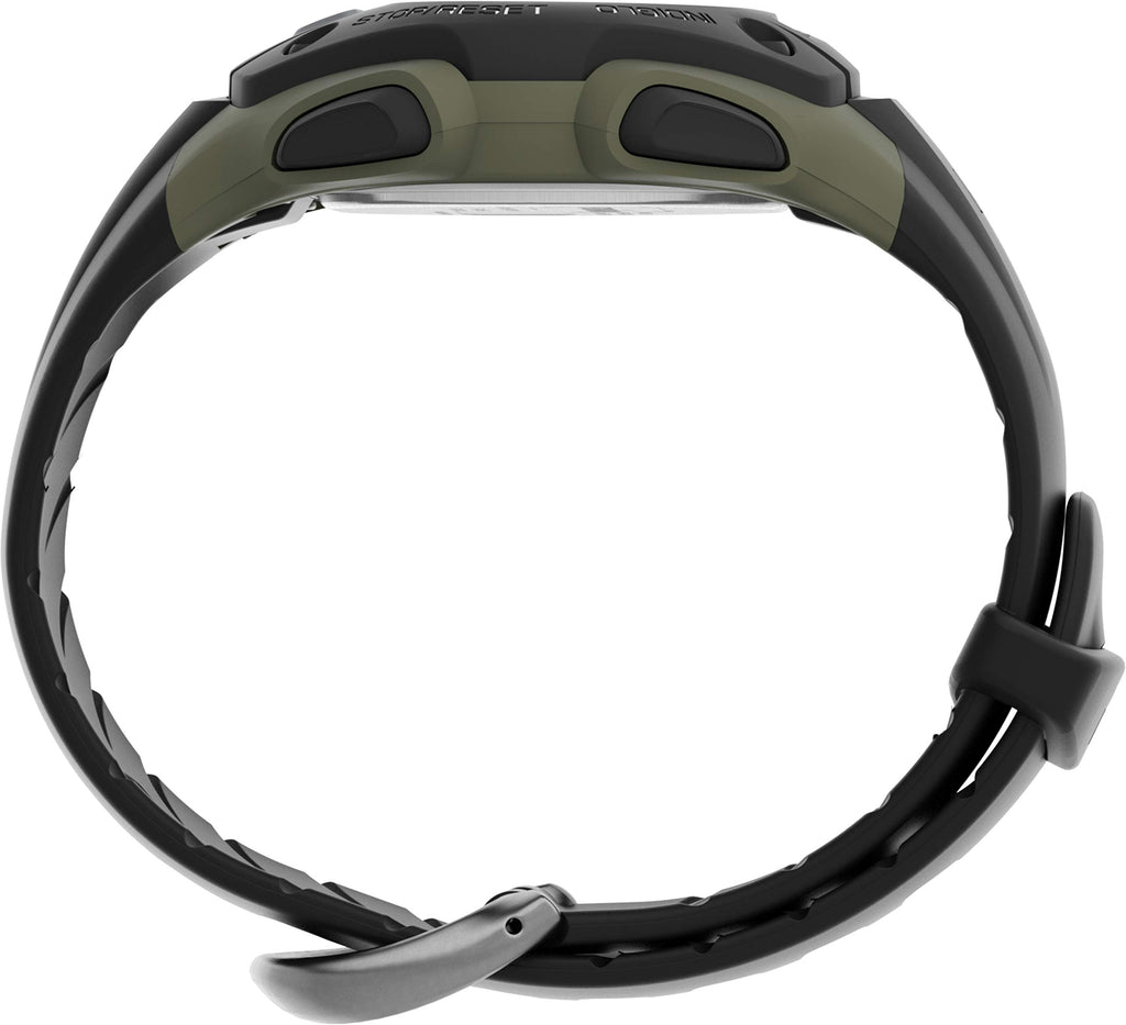 Timex Men's IRONMAN Classic 30 38mm Resin Strap Watch - Green Case Black Top Ring with Black Resin Strap