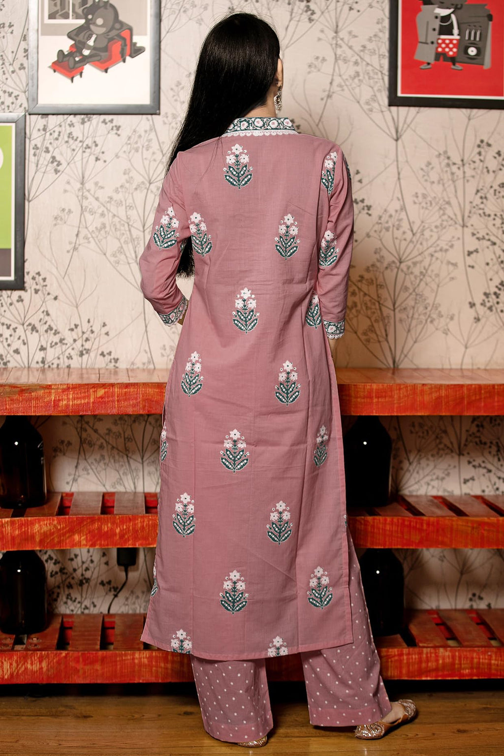 ANNI DESIGNER Womens Rayon Viscose Printed Straight Kurta with Pant & Dupatta (Belagavi Purple-VKS01_XL_Purple_X-Large)
