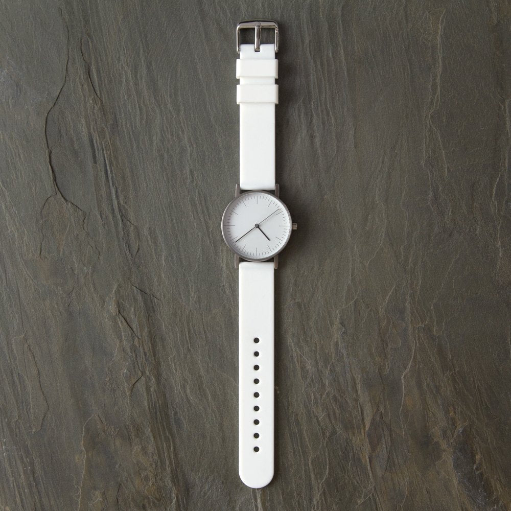 Archer Watch Straps - Silicone Quick Release Soft Rubber Replacement Watch Bands (White, 22mm)