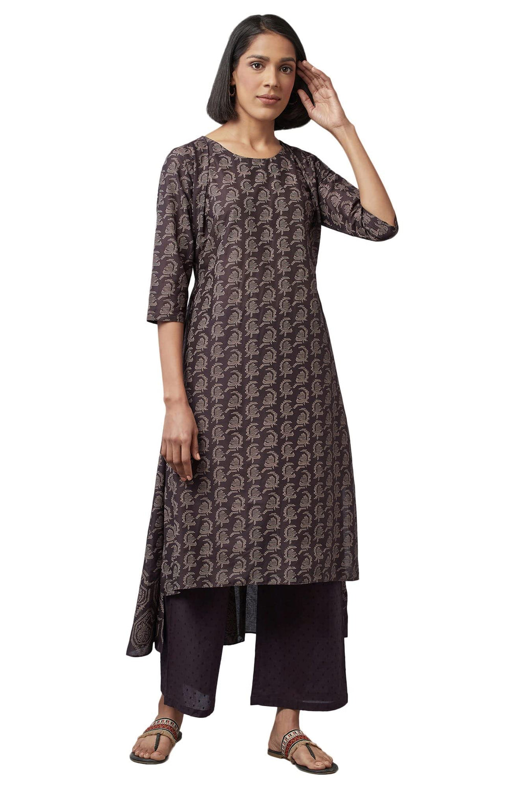 W For Woman WomenS Cotton Regular Kurta (22Few17397