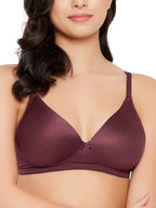 Clovia Womens Level 1 Push-Up Non-Wired Demi Cup Multiway T-Shirt Bra (BR2222A09_Maroon_40B)