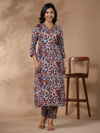ANNI DESIGNER Ladies Cotton Blend Kurta & Trousers, cream, M