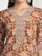 Pinkmint Womens Kurta Set ll Cotton Printed Ethnic Set ll Dupatta Set ll Suit Set