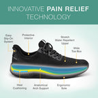 Orthofeet Women's Orthopedic All Black Knit Kita Hands-Free Sneakers, Size 7.5