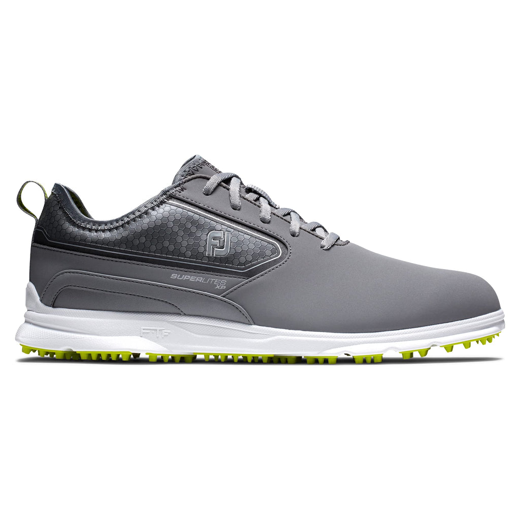 FootJoy Men's Superlites XP Golf Shoe, Grey/Lime, 9