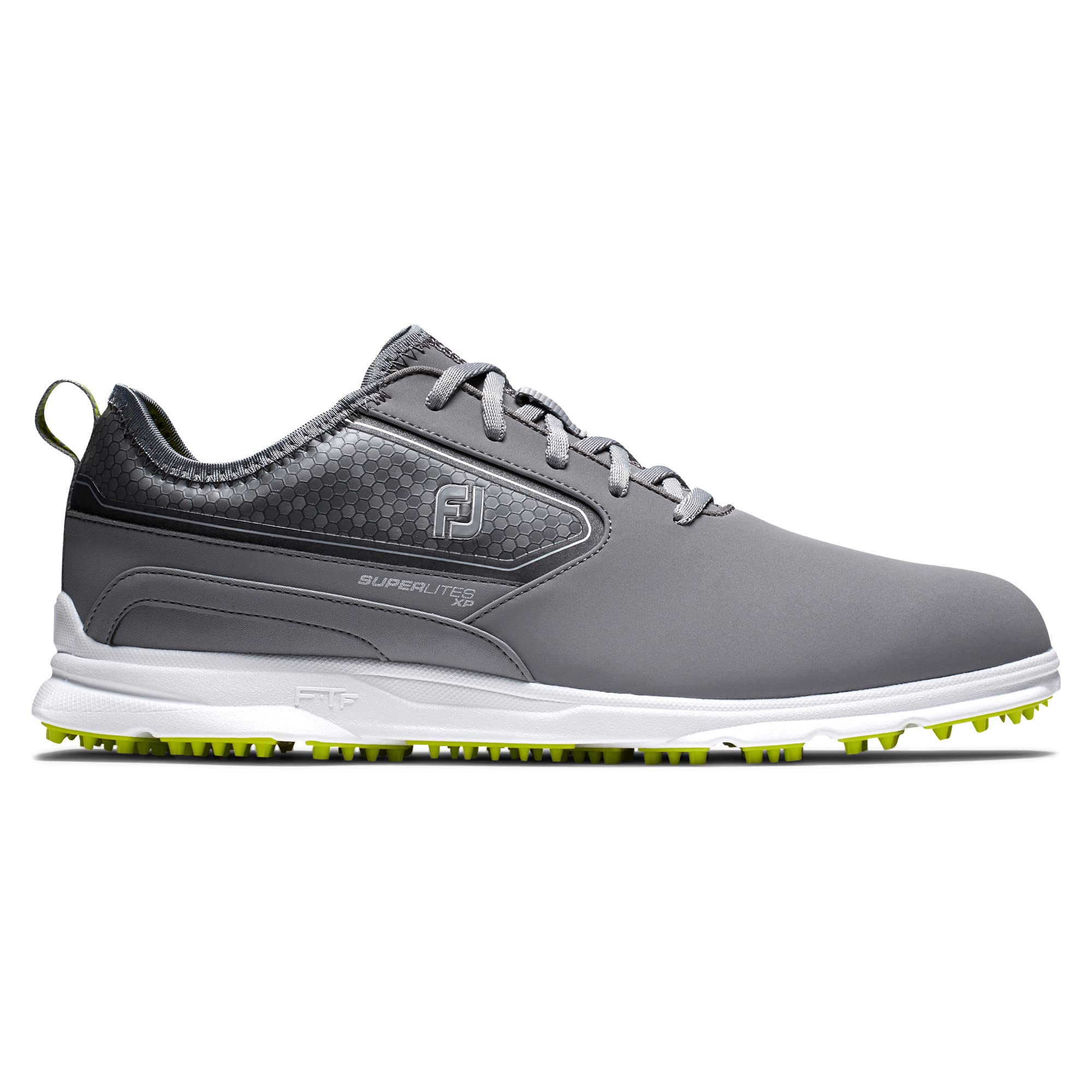 FootJoy Men's Superlites XP Golf Shoe, Grey/Lime, 9