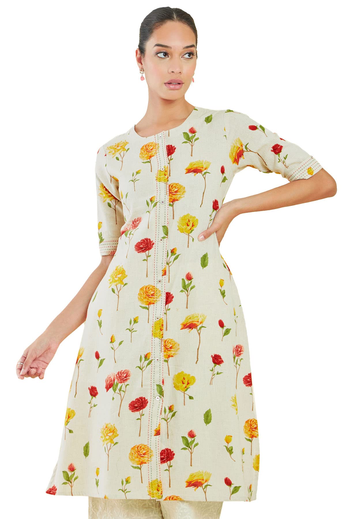 Soch Women Cotton Blend Floral Kurta