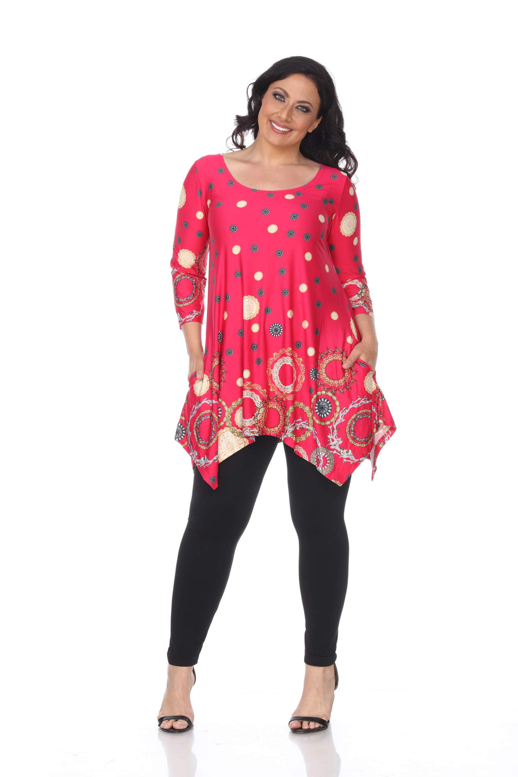White Mark PS1301-50-3XL Plus Size Erie Tunic Fuchsia  3XL