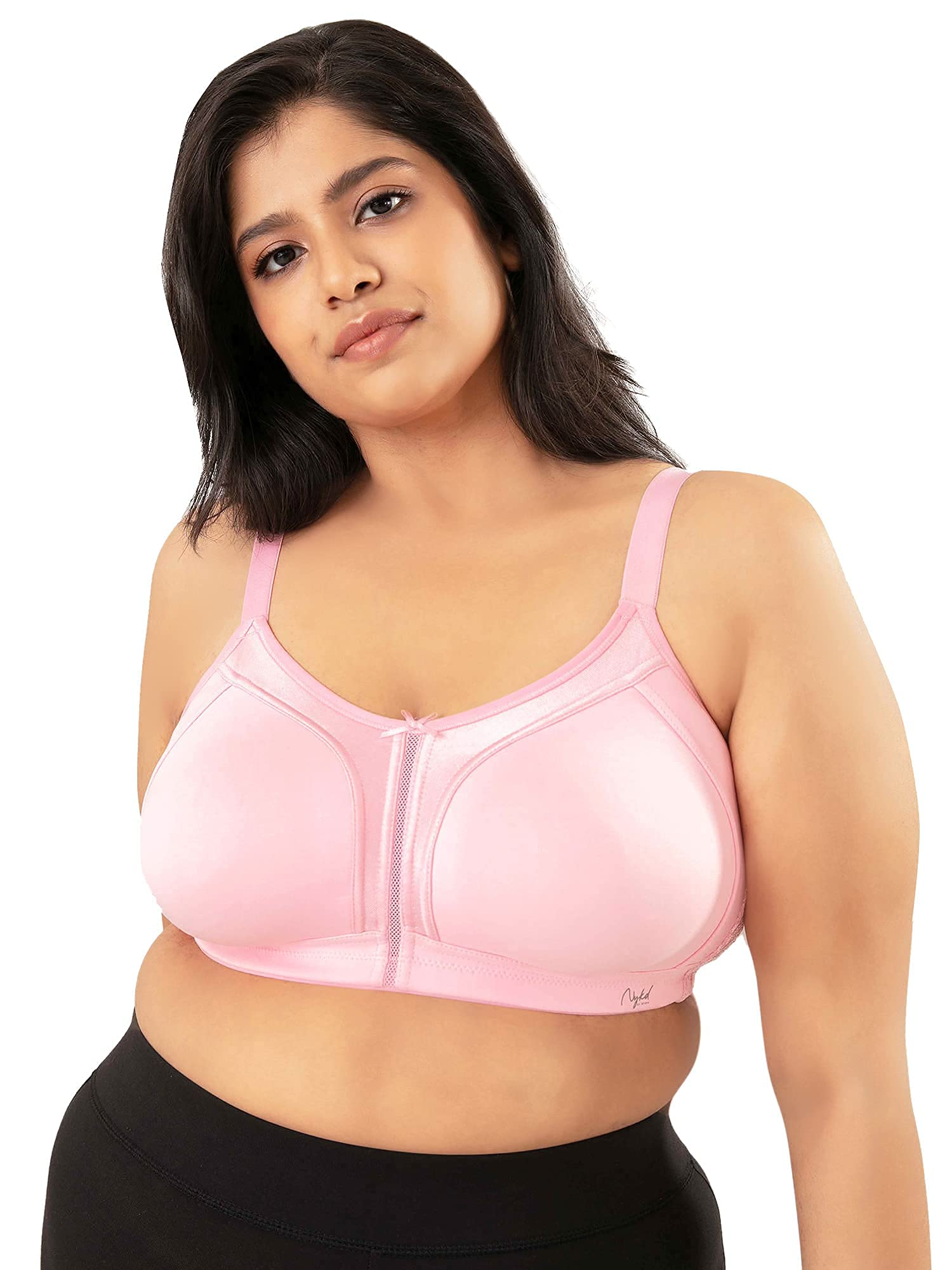 Nykd (Nyb101) Cotton Non Padded & Non Wired Everyday Bra For Women | M-Frame Structure For Bounce Control With Full Coverage & S