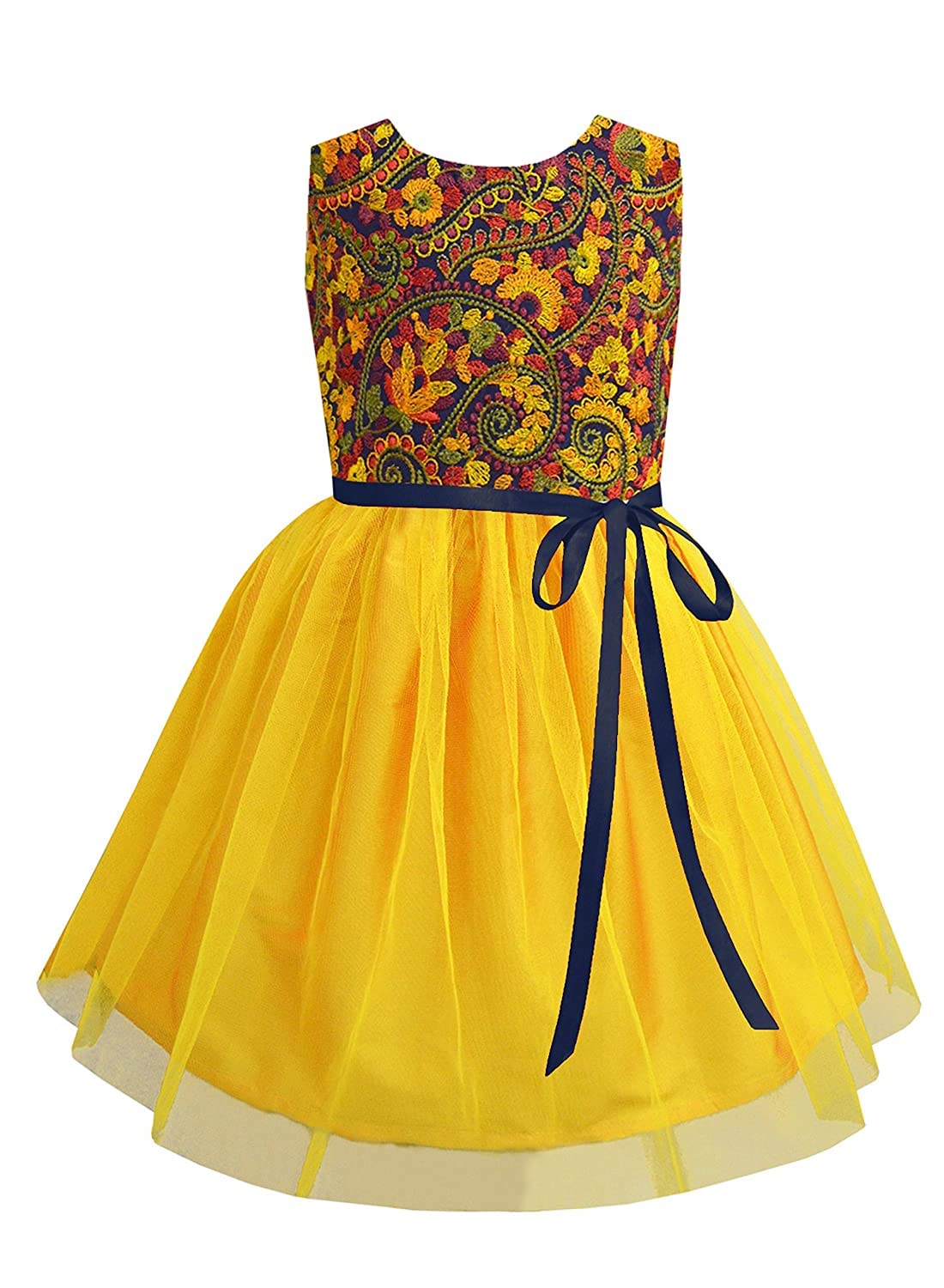 A.T.U.N. (ALL THINGS UBER NICE) Girls Embroidered Birthday Party Frock Dress
