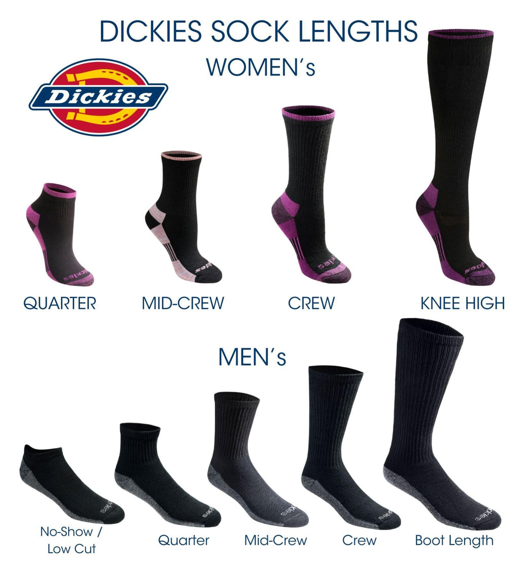 Dickies Women's Dri-Tech Fashion Moisture Control Crew Socks, Available in S-XL (5, 6, 12, Black Marl (6 Pairs), Medium
