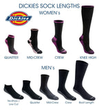 Dickies Women's Dri-Tech Essential Moisture Control Crew Socks, Available in S-XL (6, 12, White with Bluish (6 Pairs), Small