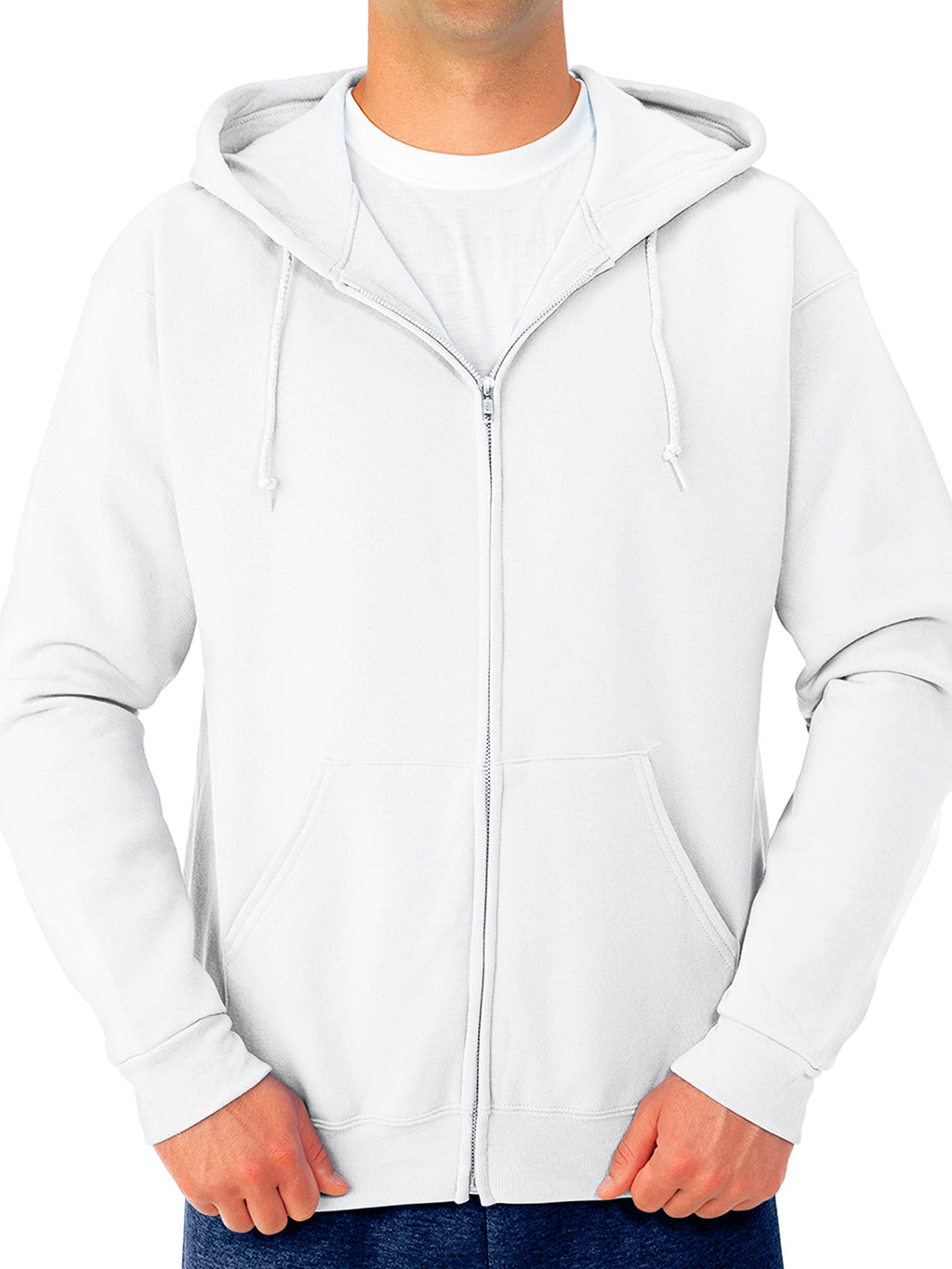 Jerzees -Men's NuBlend Fleece Hoodies and Sweatshirts, Full Zip-White, Large