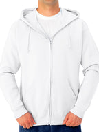 Jerzees -Men's NuBlend Fleece Hoodies and Sweatshirts, Full Zip-White, Large