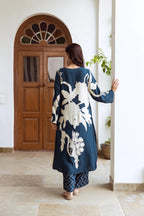ANNI DESIGNER Womens Rayon Viscose Straight Printed Kurta with Palazzo (Cukari Blue-VKS03_M_Blue_Medium)