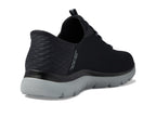 Skechers Men's Summits High Range Hands Free Slip-in Sneaker, Black/Charcoal, 11.5