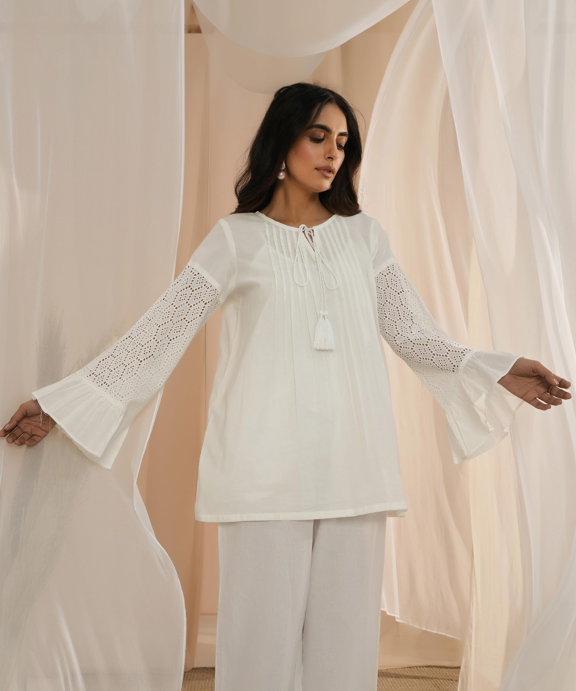 Libas Womens Solid Cotton Straight Kurti For Women