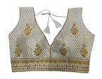 Pujia Mills WomenS Sequin Embroidered V Neck Sleeveless Readymade Saree Blouse Indian Ethnic Designer Stitched WomenS Readymad
