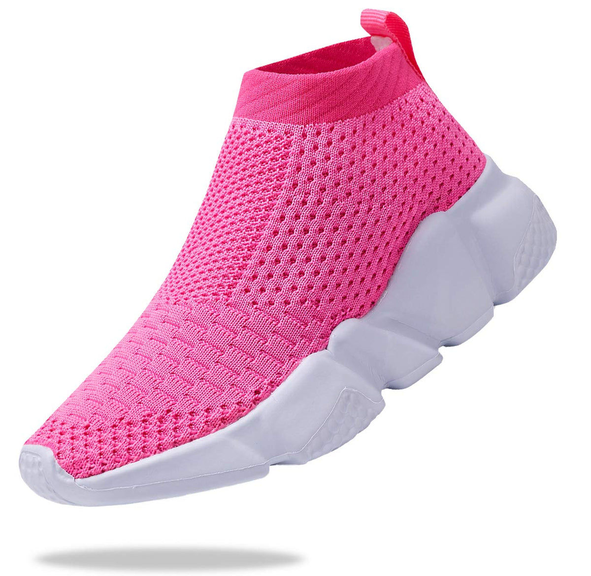 Santiro Kids Sneakers Boys Sock Shoes Breathable Slip on Shoes for Girls Fashion Lightweight Running Shoes, Apink, 3 Little Kid 2.5