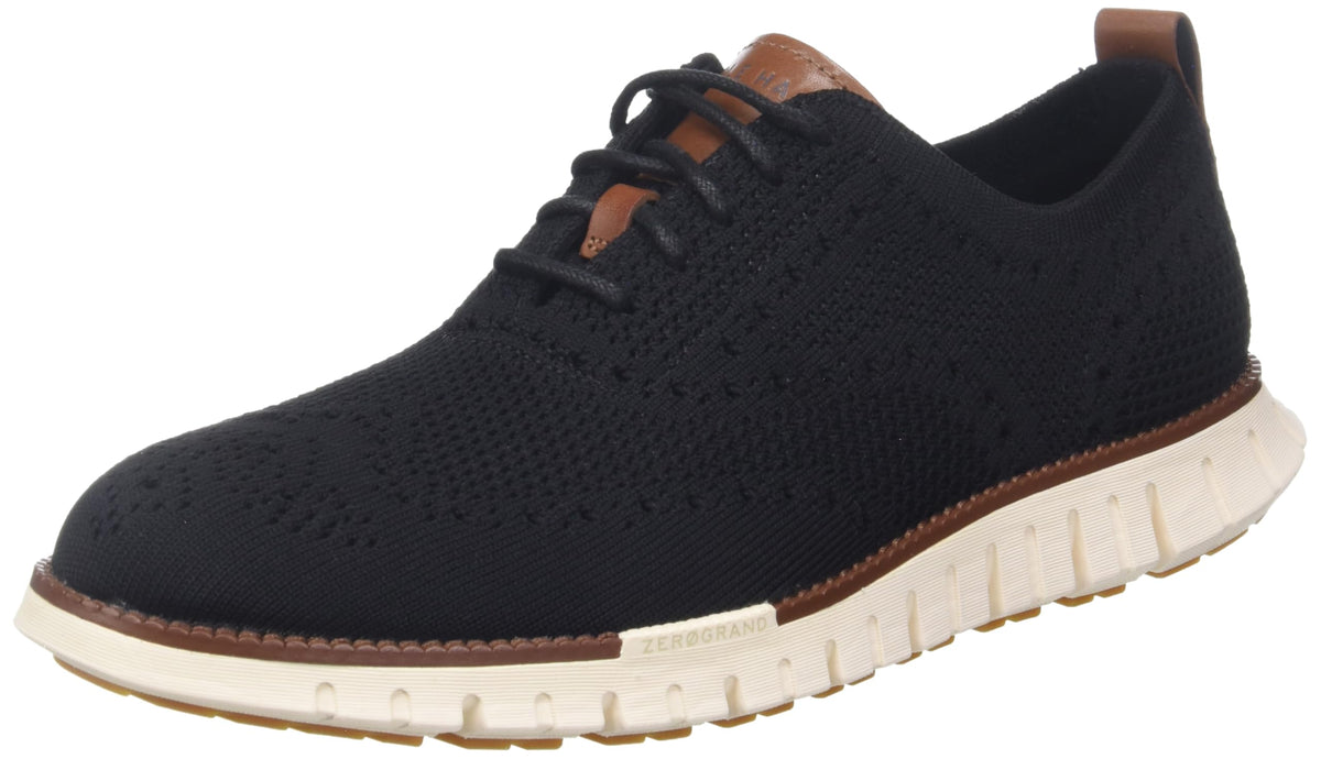 Cole Haan Mens Zerogrand Remastered Stitchlite Wingtip Oxford, Black/Ivory, 10.5 9.5