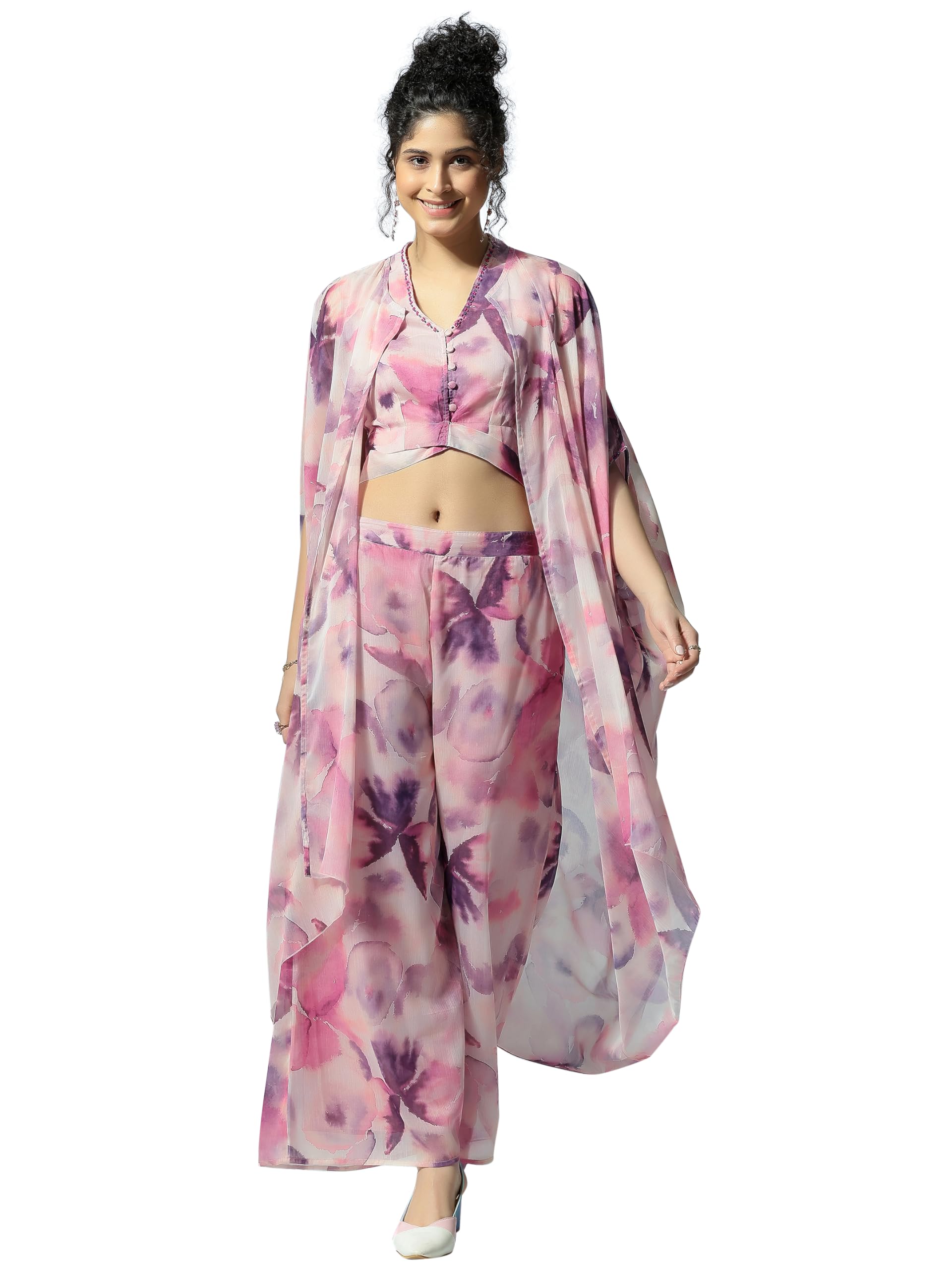 Libas Womens Printed Chiffon Co-Ord Set For Women