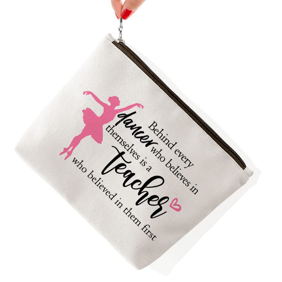BiuNiuring Dance Teacher Appreciation Gift, Dancer Gifts, Dance Assistant Gifts, Dancing Makeup Bag, Every Dancer Has A Teacher