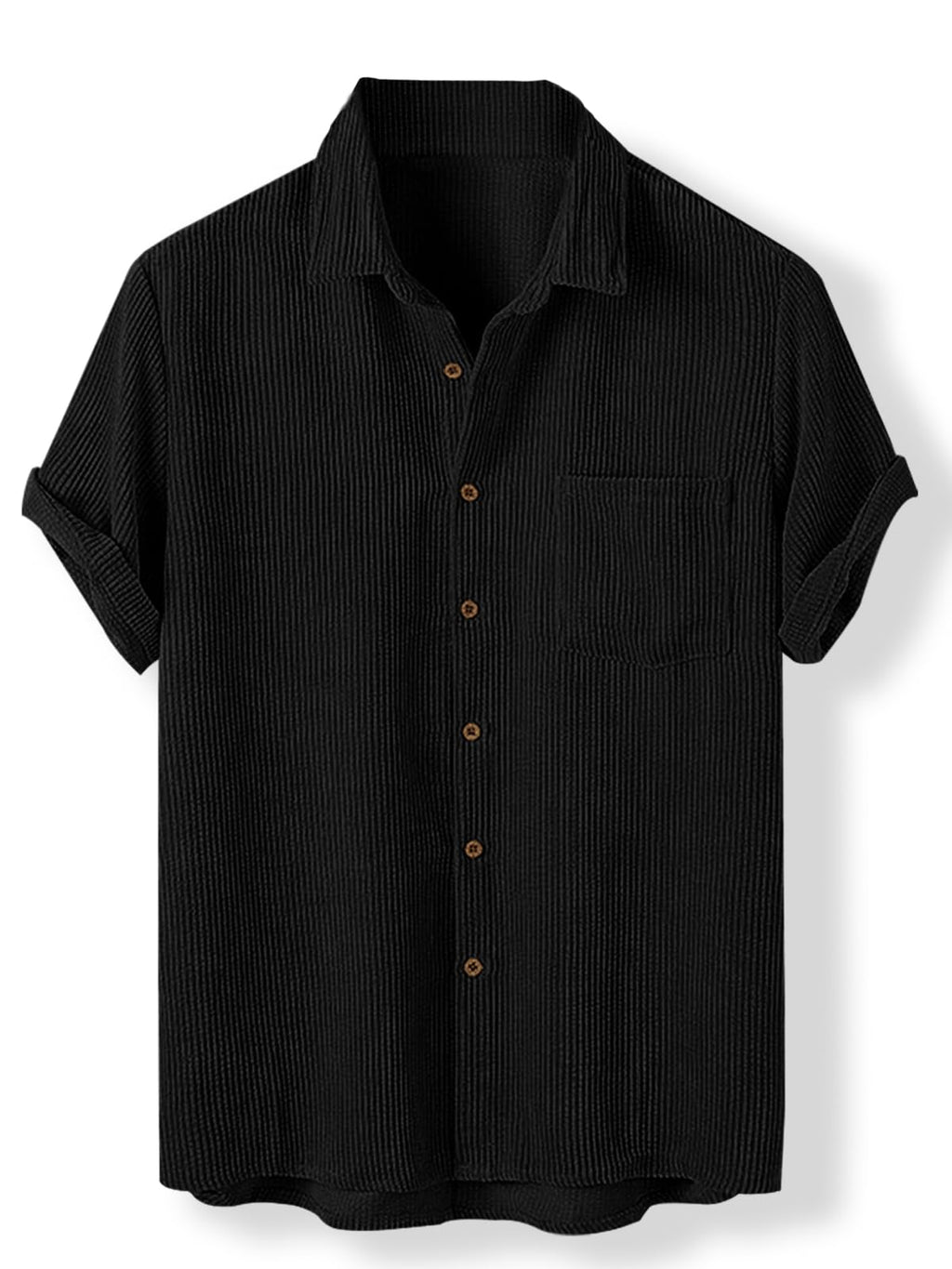 Eyebogler MenS Solid Regular Fit Polyester Casual Shirt With Spread Collar & Full Sleeves Shirt Black