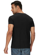 XYXX Mens Solid Regular Fit T-Shirt (XY_CR15_Tshirt_2_Pine Green+Pitch Black