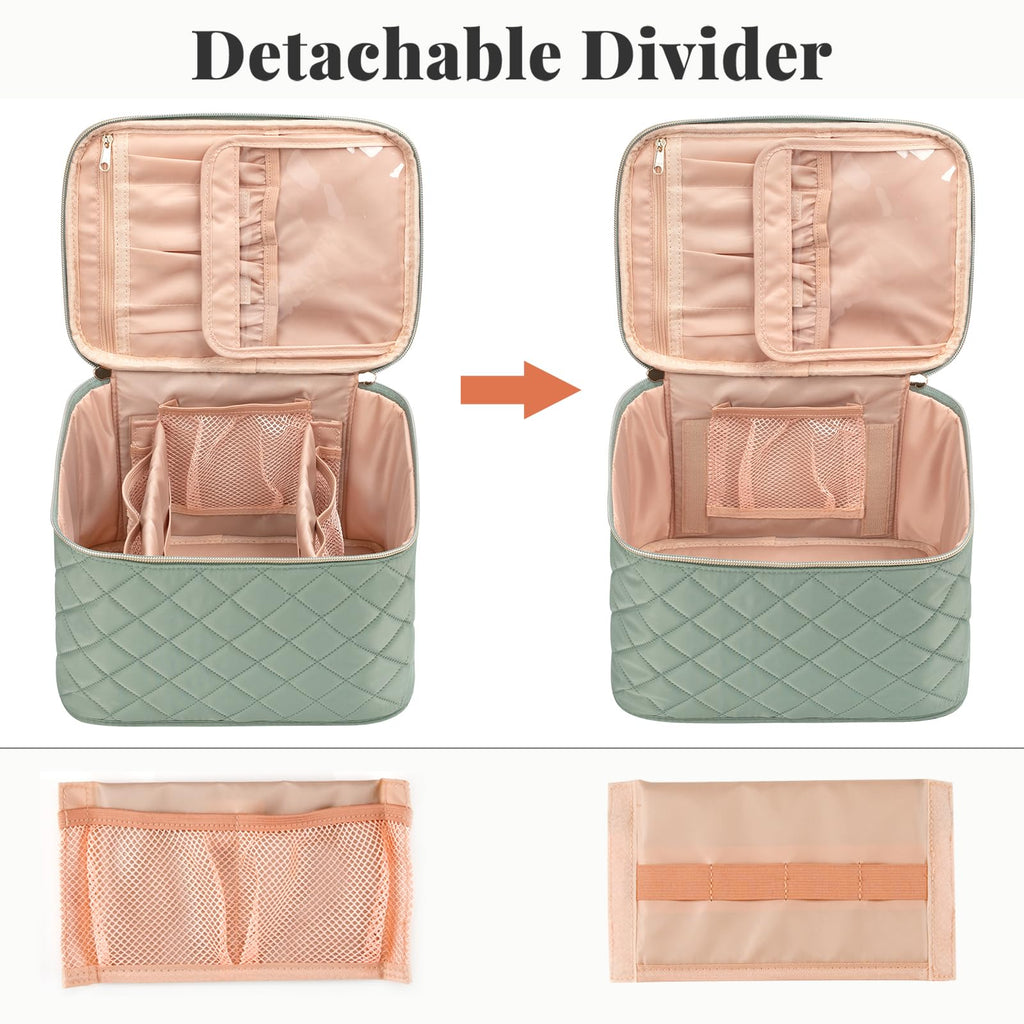 OCHEAL Makeup Bag,Large Travel Makeup Bag Organizer Cosmetic Bags for Women Washable Make Up Bag Makeup Organizer Case with Divi