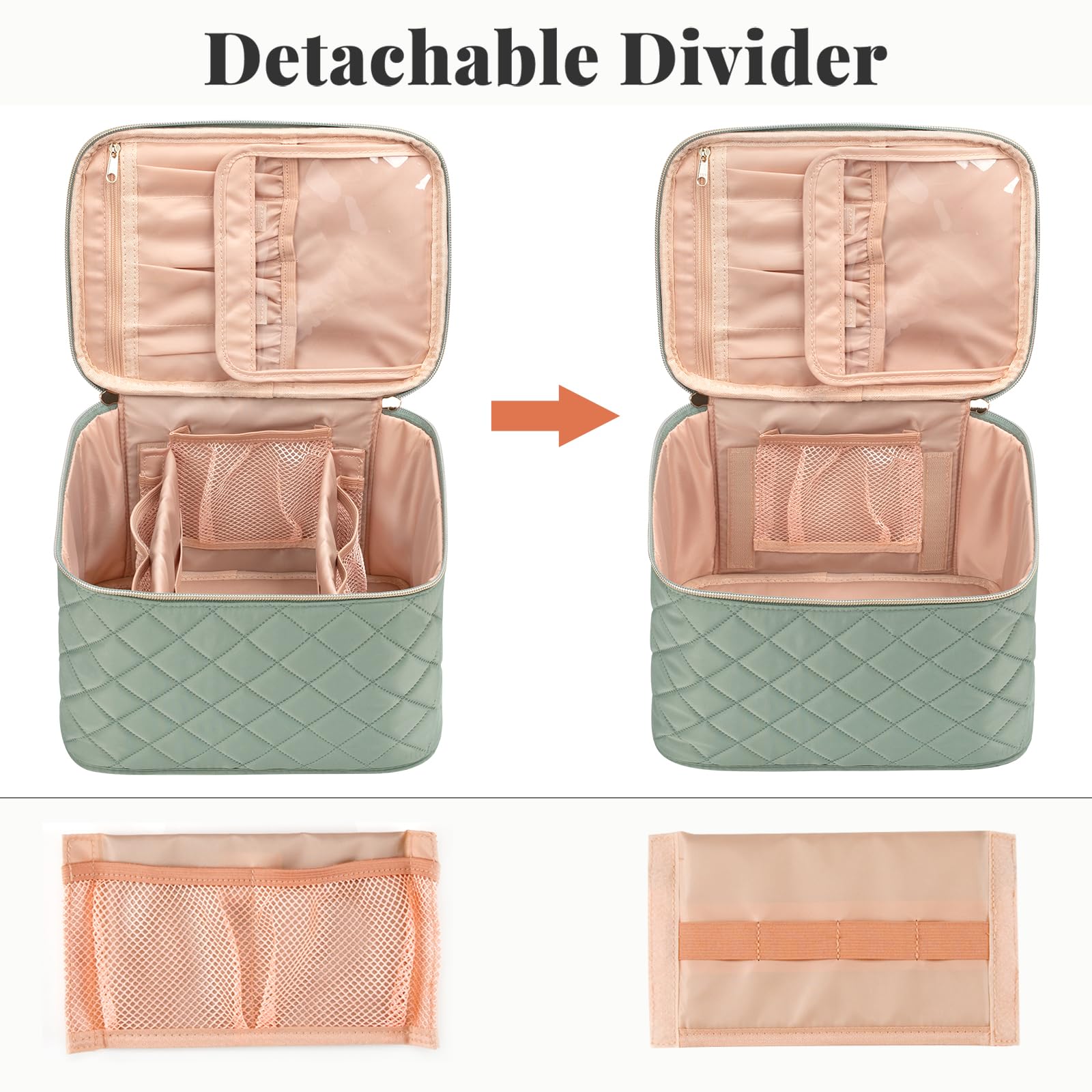 OCHEAL Makeup Bag,Large Travel Makeup Bag Organizer Cosmetic Bags for Women Washable Make Up Bag Makeup Organizer Case with Divi
