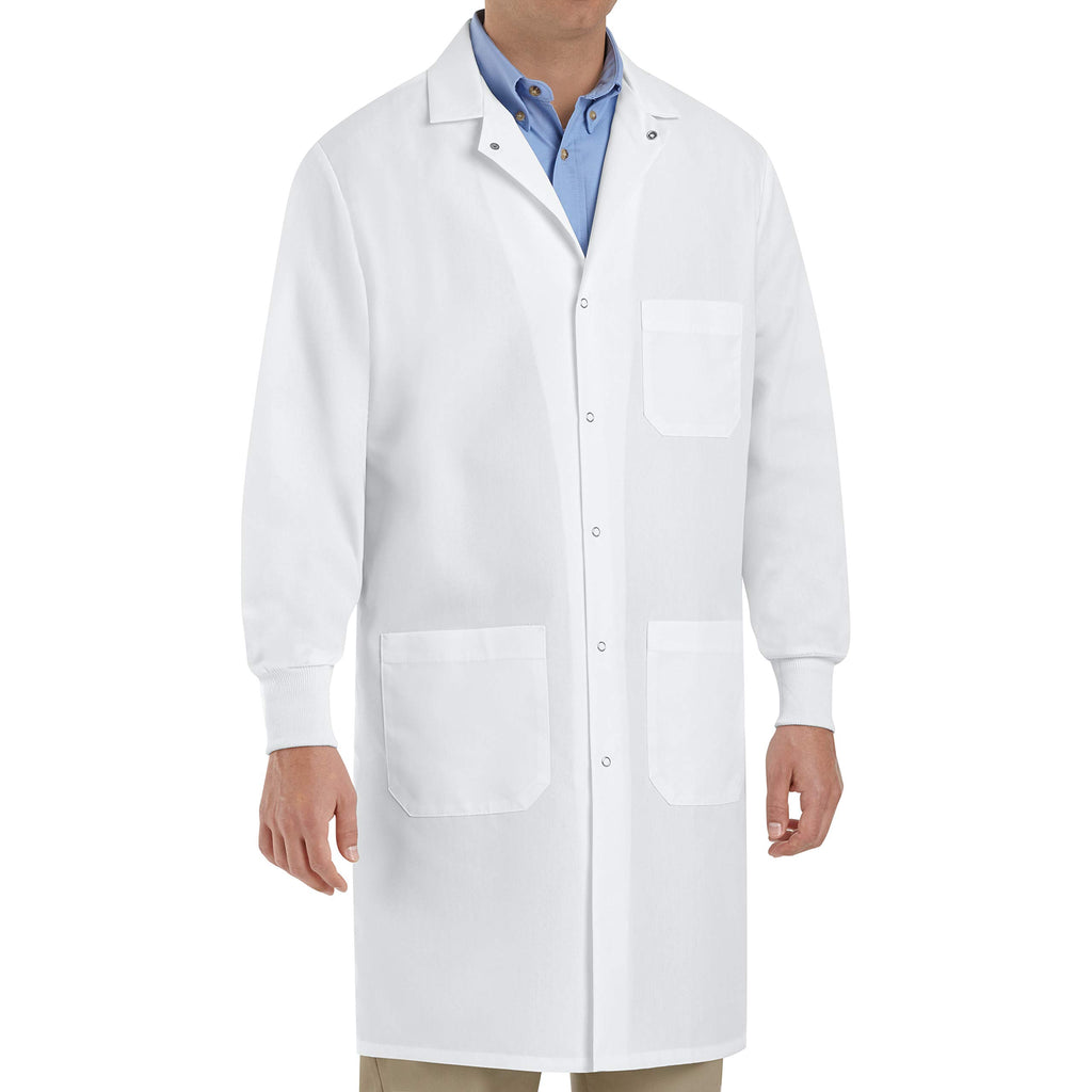 Red Kap Unisex Specialized Cuffed Lab Coat with 3 Front Pockets, White, 2X-Large