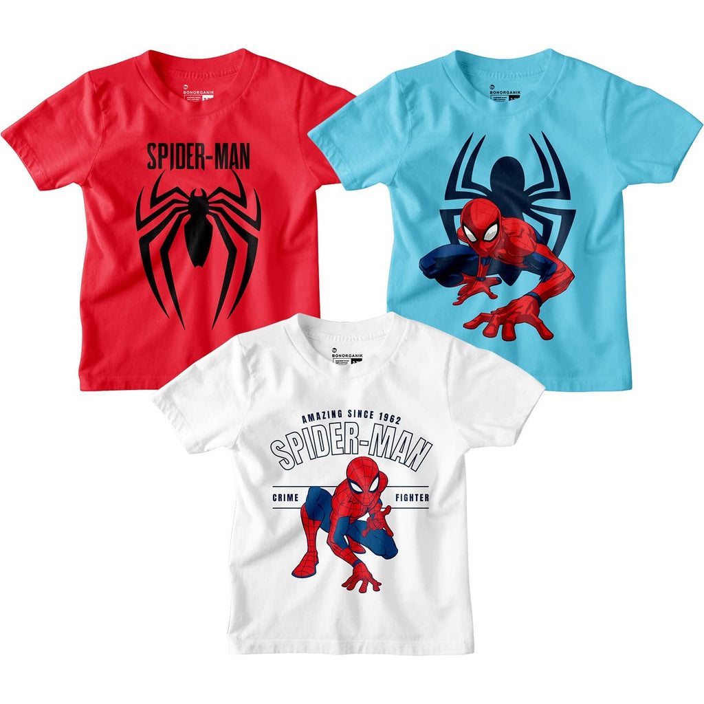 Bon Organik BoyS Cotton Regular Fit T-Shirt (Bon11237_Multi, 8-9 Years