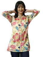 Libas Printed Chiffon Straight Shirts for Women (98304XL)