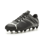 PUMA Attacanto Firm, Artificial Ground Soccer Cleats Sneaker, Black-Silver Mist, 5.5 US Unisex Big Kid