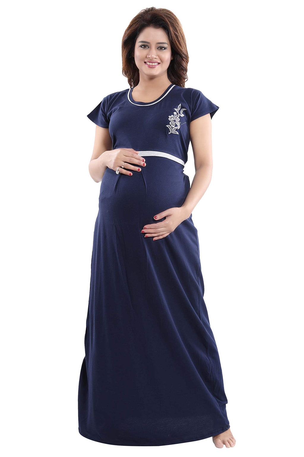 Fabme Womens Hosiery Solid Maxi Nighty
