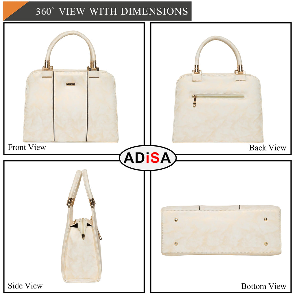 ADISA two tone handbag shoulder bag for women and girls with sling belt
