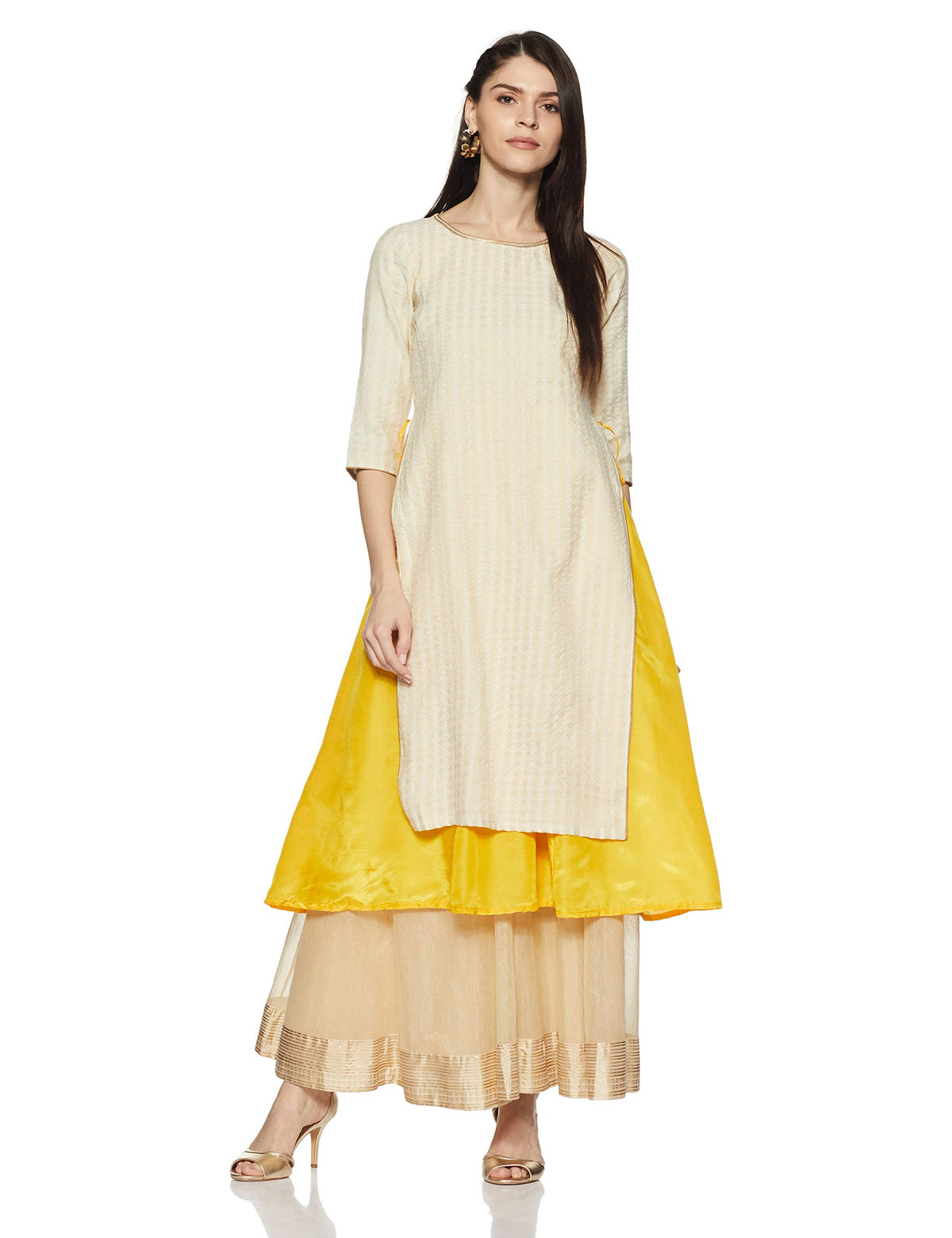 Aurelia Womens Rayon Regular Kurta (18AUA10148-300036_White_X-Large)