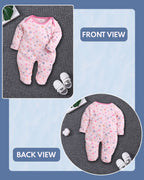 BabyGo Baby Romper 100% Cotton Rompers for New Born Baby|Sleepsuits for Baby Boys & Girls|Onesies|Infant Clothes|PINK| 0-3M| 3-6