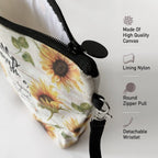 Hglian Sunflower Travel Makeup Bag Inspirational Cosmetic Toiletry Bags Cute Zipper Wristlet Pouch for Purse Travel Accessories