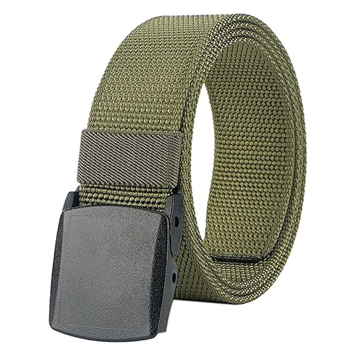 Aadikart Waist Belt Automatic Buckle Nylon Canvas Male Men Survival Strap, Fits On Up To 40 Inches Waist Size Pack Of 1 (Green) 40