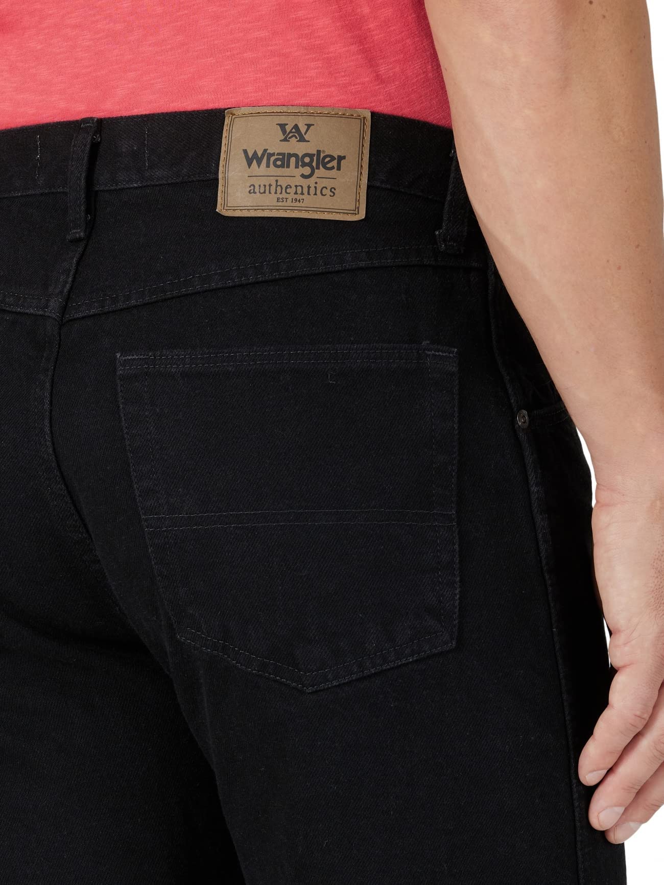 Wrangler Authentics Men's Classic 5-Pocket Regular Fit Cotton Jean, Black, 34W x 30L